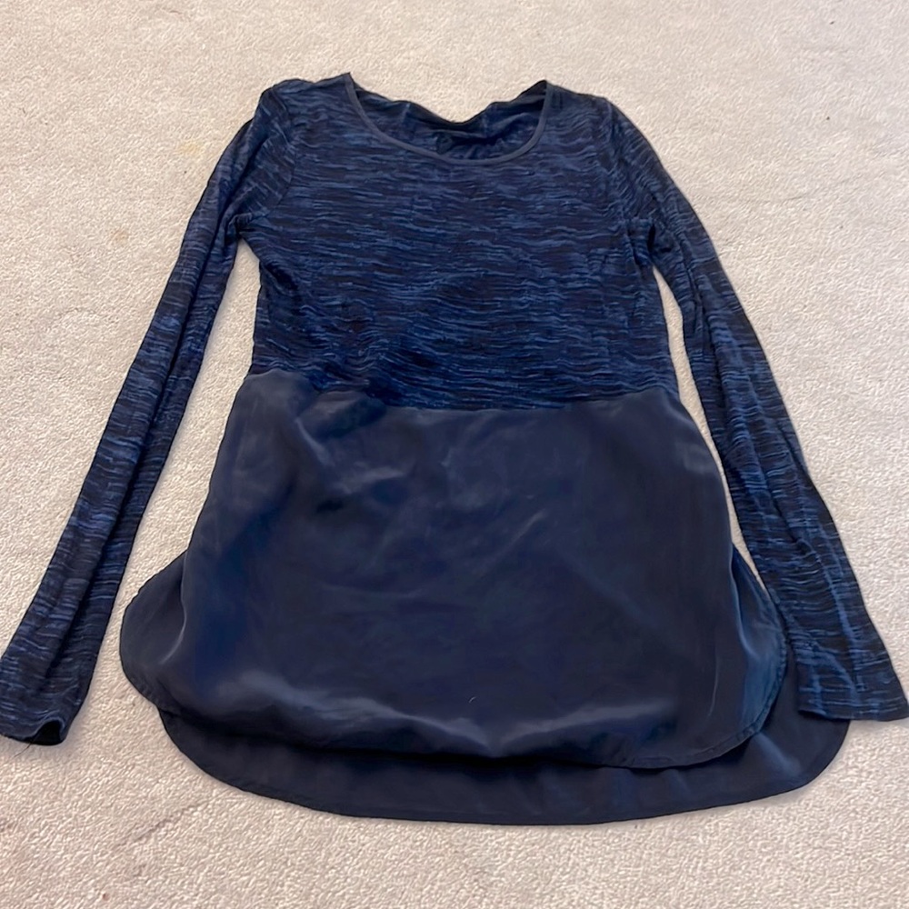 Navy and black tunic top